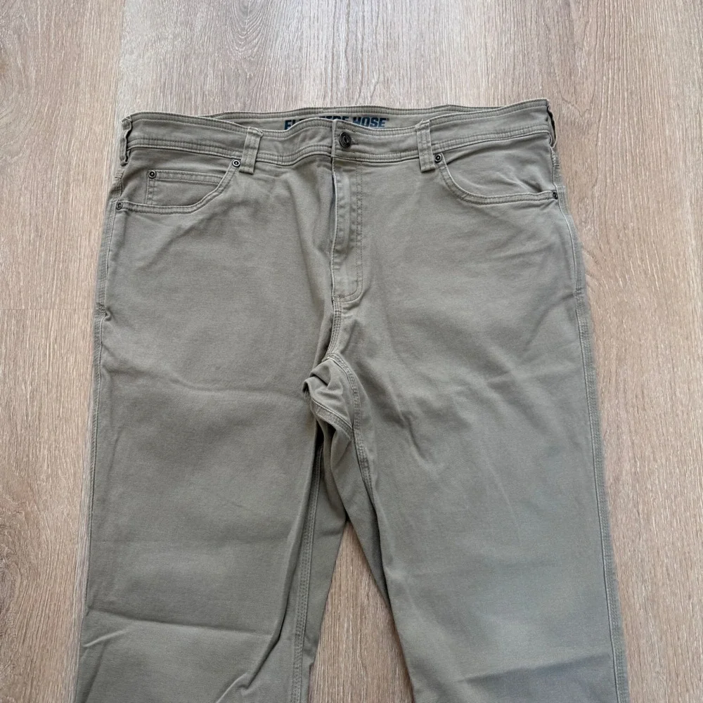 Duluth Flex Fire Hose Slim Fit Pants Mens 40x30 Khaki Tan Workwear Utility